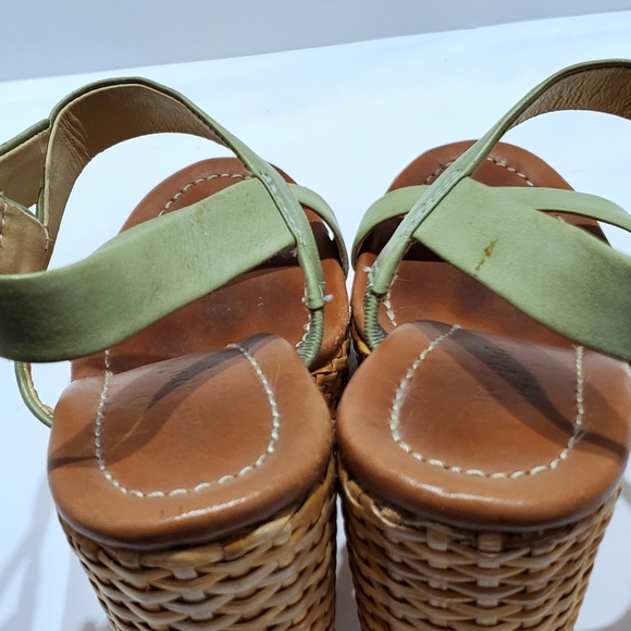 Kate Spade "Dancer" green preppy wedge sandal, size 7.5M - Picture 10 of 16